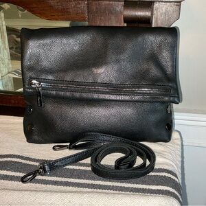 Hammitt Leather Crossbody Clutch Shoulder  Bag VIP MEDIUM Black GM MSRP $425